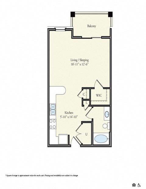 Melrose Studio Floor Plan Reg